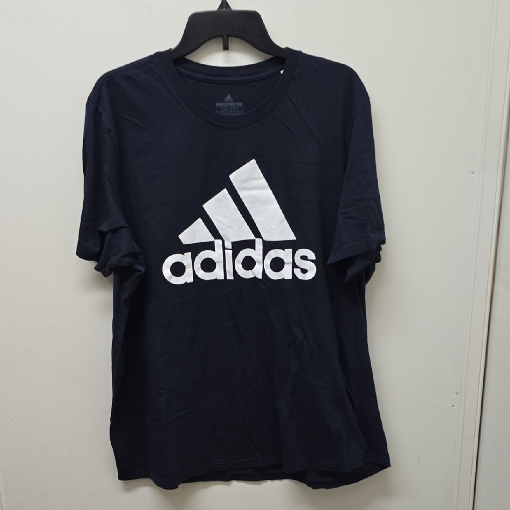 Adidas Blue and White Short Sleeve Tee - Size 2XL/XXL